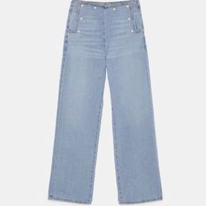 NWT Zara Z1975 Pearl Bead Trimmed Trousers